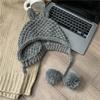 Cute Handmade Rabbit Ear Woolen Hat for Parent Child Autumn and Winter New Style Knitted Ear Protection Warm Lei Feng Hat