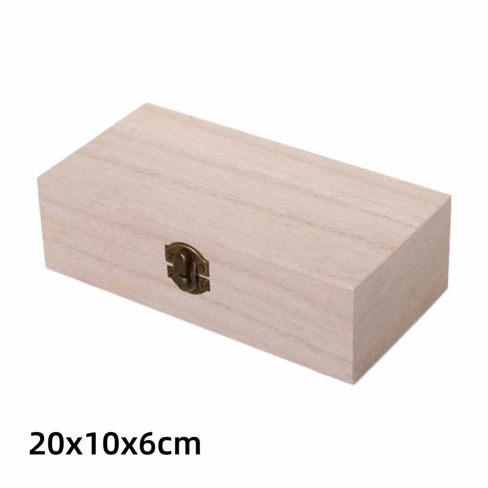 Sturdy Wooden Gift Packaging Boxes Vintage Flip Lid Rectangular Wooden Box Wood Storage Box Gift Packaging Use