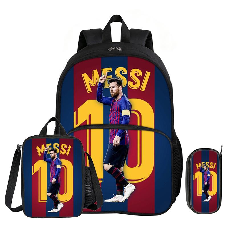 Apprendre, Voyage Football Sport Sac à dos Ronaldo Set de 3 pièces Sac à dos pour jeune Sac bandoulière Sac à crayons Sac à dos Star de Football