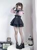 Jundakara Long Sleeve Open Shoulder Dress Set with Heart and Cute French Girly Fashion Blouse and Size Perfect for and Women's (3-Piece Set) Buckle,