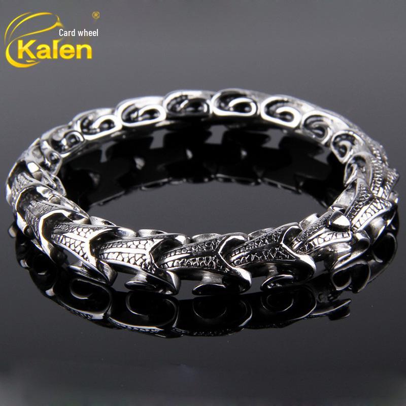 Korean Style Trendy Dragon Bone Stainless Steel Men's Titanium Bracelet
