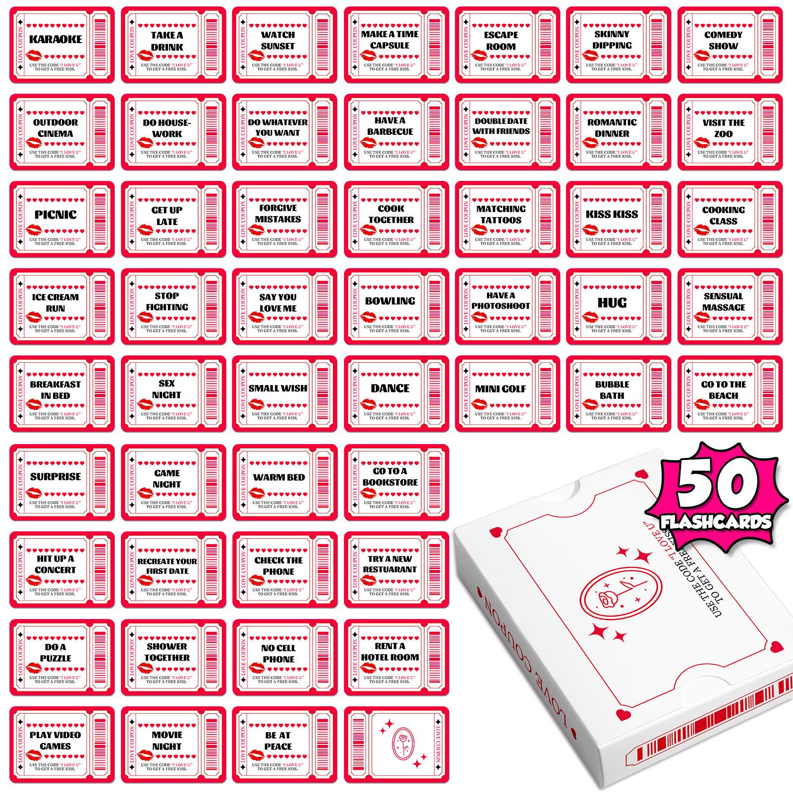 

50 шт./набор Идеи для свиданий для взрослых Разогревочная карточка для вечеринки Декоративная Коллекция на день рождения Валентина Мужчины Женщины