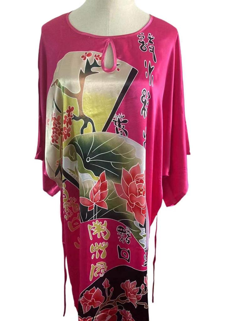 Plus Size Silk Qipao Pajama Robe & Tang Suit Bathrobe