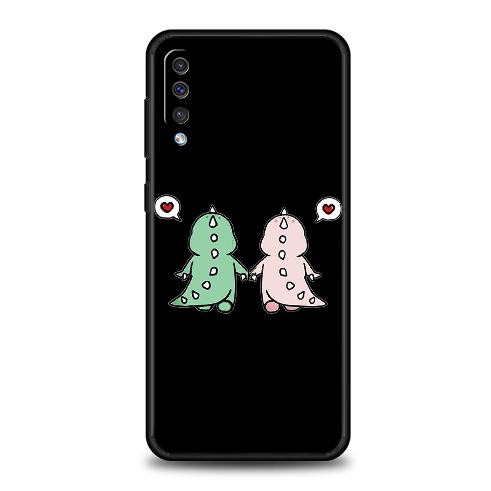 Cute Dinosaur Bear Couple Case For Samsung A15 A13 A51 A71 A41 A31 A21S A03S A05 A12 A32 A52 A22 A23 A25 A33 A53 A73 5G Cover