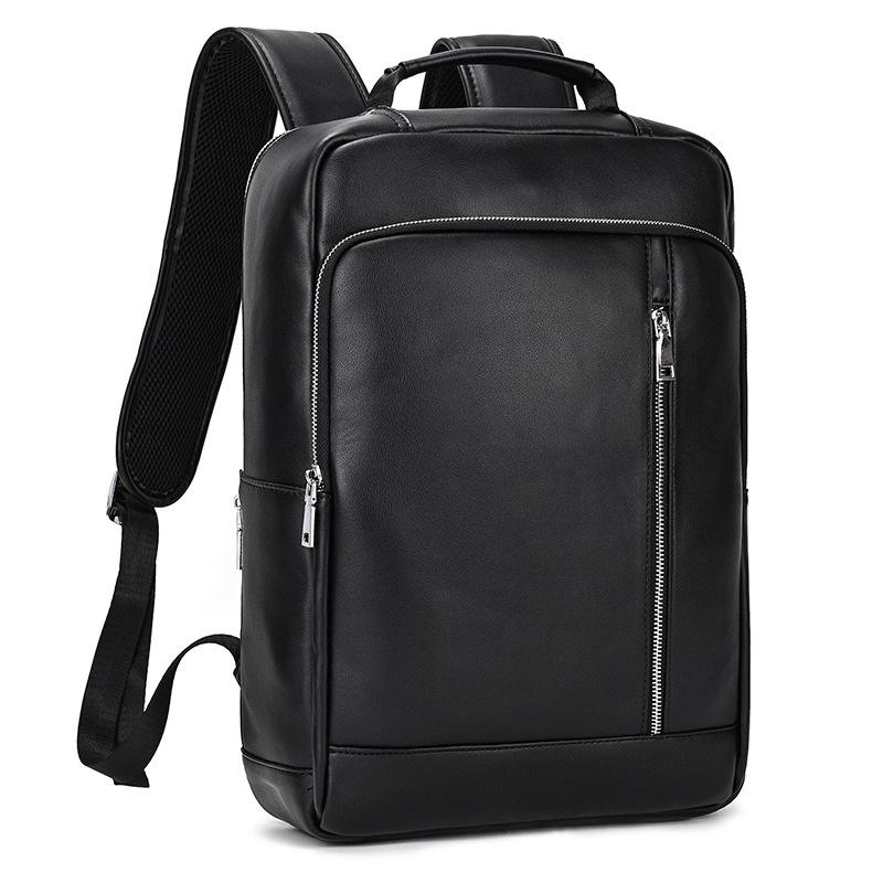 Backpack Crazy Horse Leather 16 Inch Large Capacity Leather Backpack Retro First Layer Cowhide School Bag Computer Bag With Usb Port