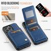 For iPhone 16 Pro Max Case AUTSPACE A12 Leather Back Cover with Magnetic Detachable Card Bag Kickstand