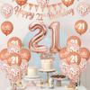 28pcs 18 21 30 40 50 60 70th Rose Gold Happy Birthday Balloon Set Banner Balloon Adults Birthday Party Decoration Birthday Party