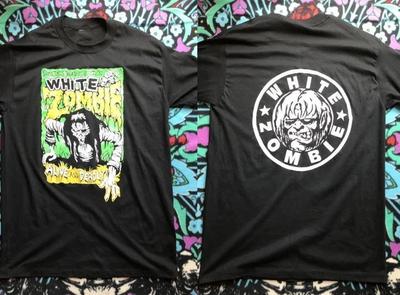 Maglietta a maniche corte White Zombie Band, 2 lati, Uomo Donna