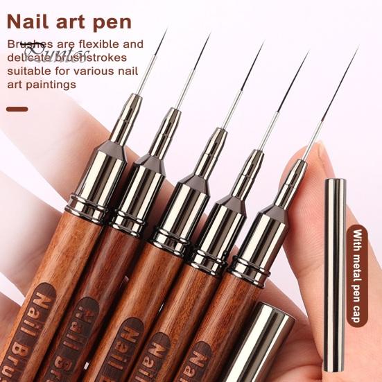 Nail Art Liner 6/9/12/15/18mm Super Fine Brush DIY Drawing Lines Stripe Flower Pattern Multifunctional Manicure Painting Pen Professional Nail