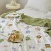 Lion Crocodile Summer Quilt 100% Cotton Kawaii Cartoon Animal Pattern Skin-friendly Air Conditioner Quilted Quilt for Boys Girls