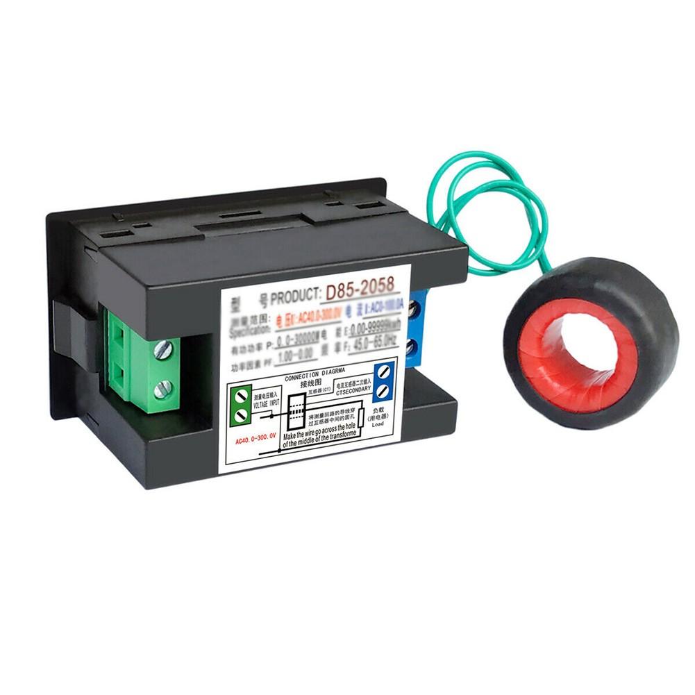 Digital LCD AC Panel Meter Voltage Amps Frequency Energy Power 40-300V 0-100A