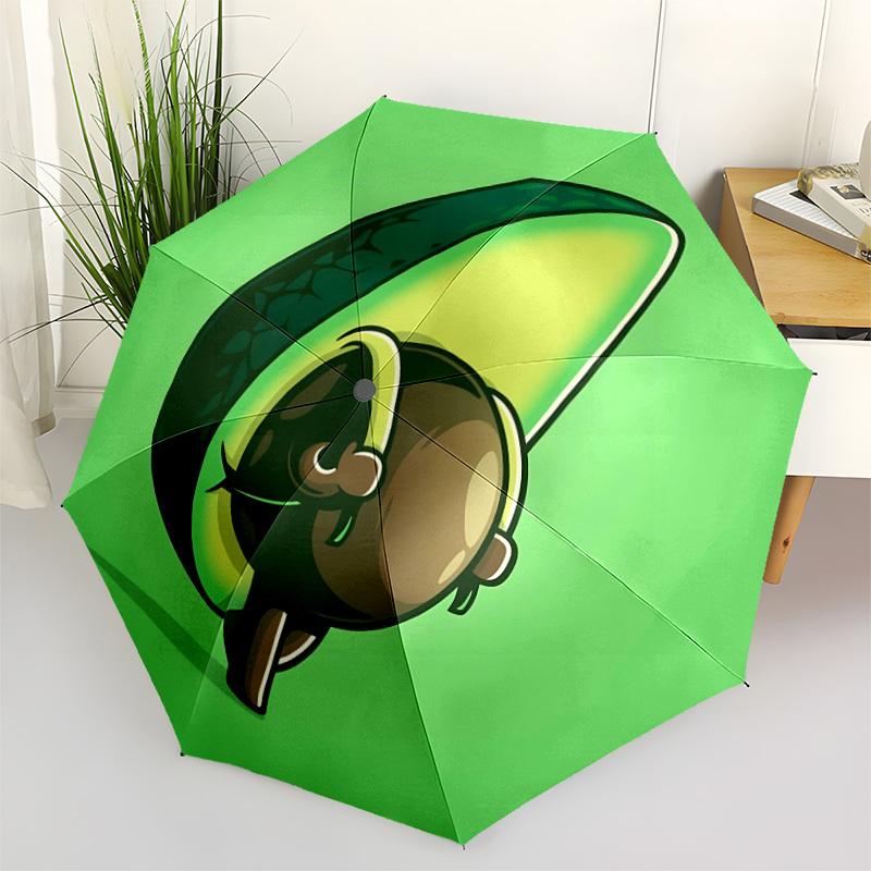 1pc Avocado Character Auto Open/close, All-Season Portable Folding Umbrella for Women & Men, Travel, Everyday, Formal Events - Compact Luxury Parasol,