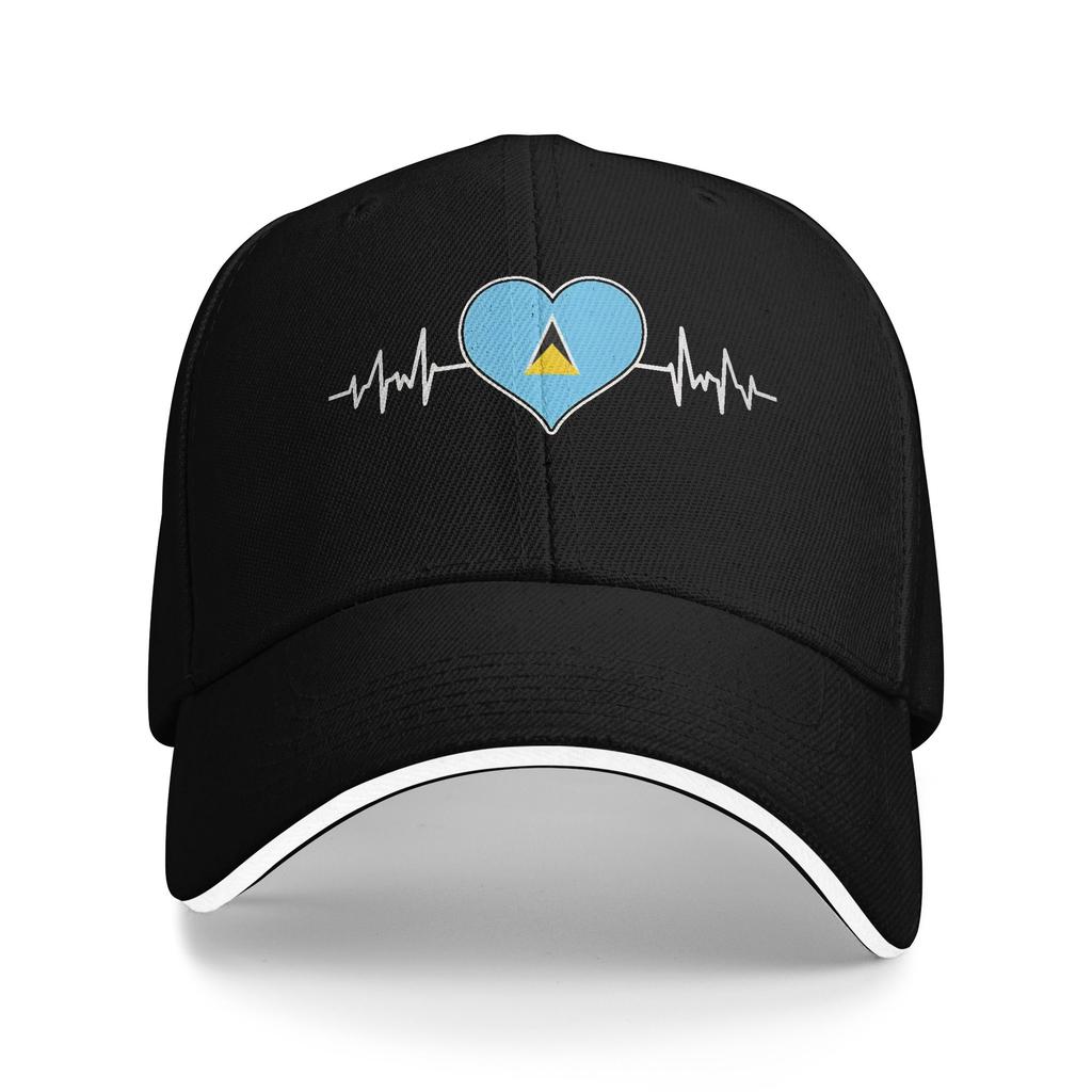 Saint Lucia Flag Sun Baseball Cap Summer Women Men Design Trucker Hat Sunscreen Y2k Retro Kpop Rock Baseball Caps