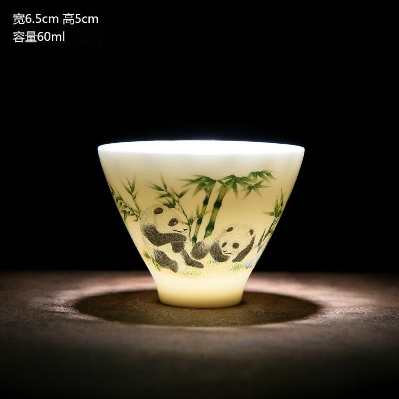 

Панда Жирний Нефрит Майстерна Чашка Китайський Стиль Чайна Чашка Легка Розкіш Ретро Велика Дегустаційна Чашка Дім Бізнес Подарунок Чайна Чашка 60ml-200ml