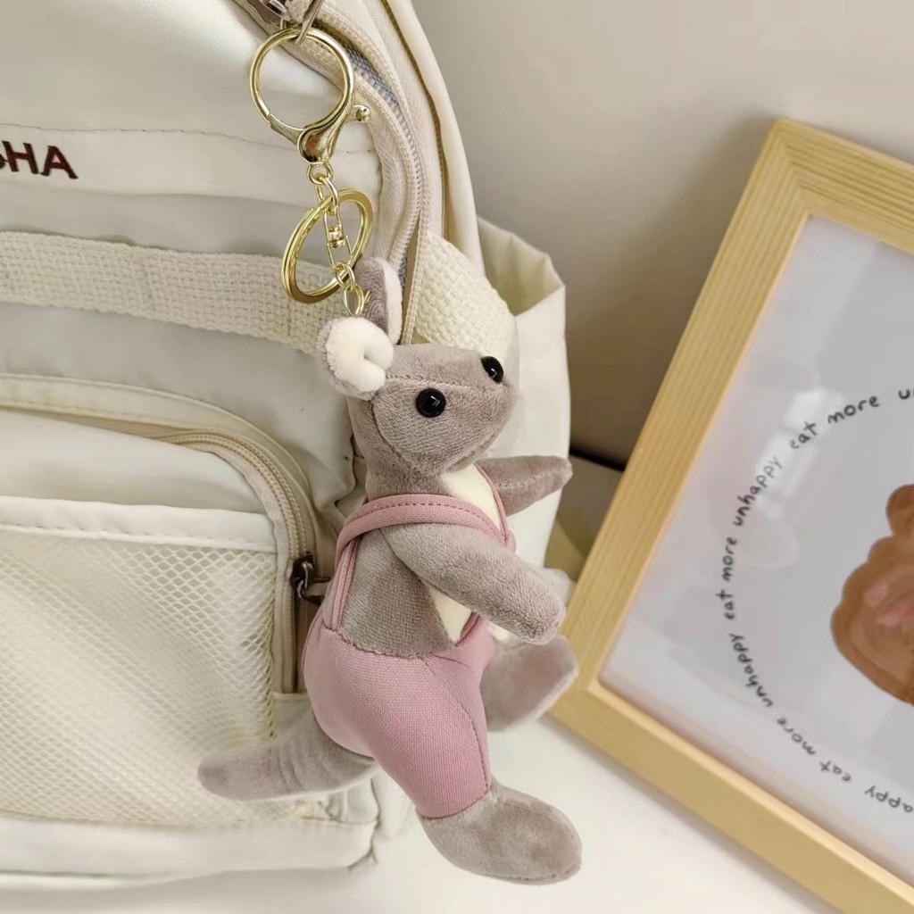 Söt Känguru Gosedjursryggsäck Hänge Nyckelring Bedårande Djurdocka