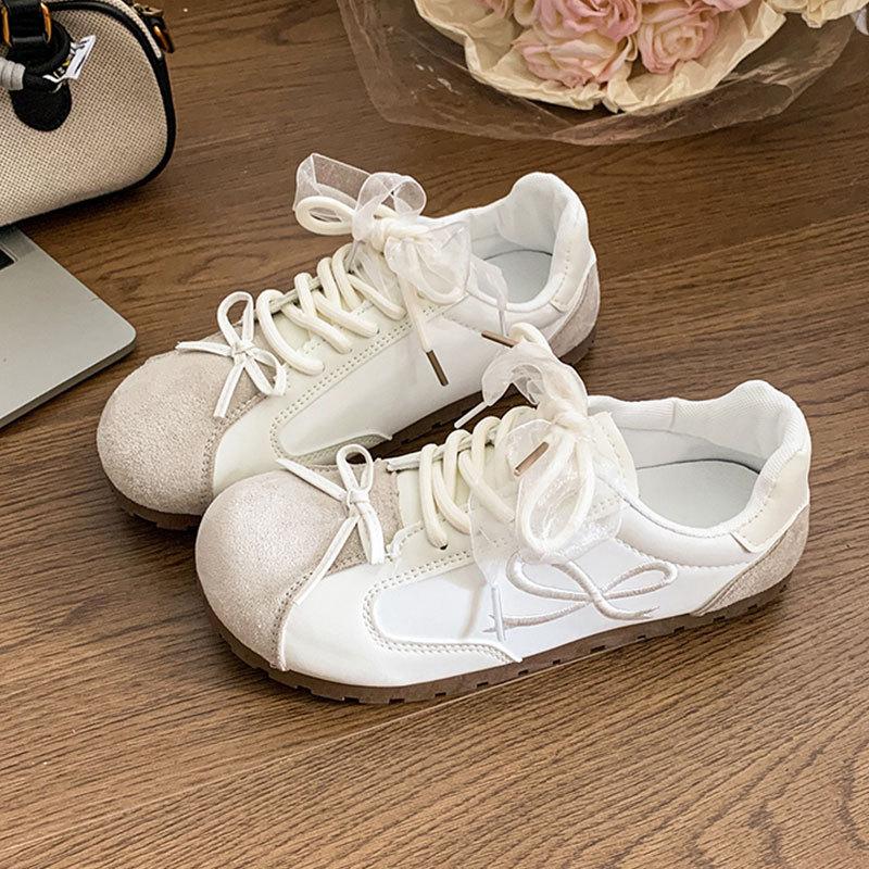 

Уродливо милые балетки-пуфы, женские туфли для моральной подготовки, весенне-летние новые шикарные нишевые корейской версии, универсальные студенческие спортивные маленькие белые туфли 40 бежевый