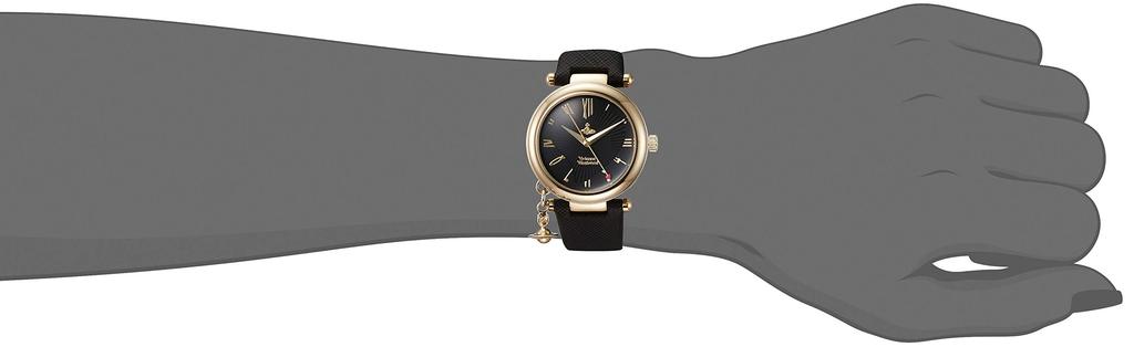 Vivienne Westwood Orb Heart Watch, Black Dial, Leather Strap, Quartz Movement, Women's [Parallel Import]