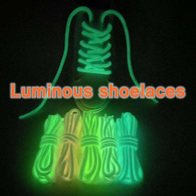 Luminous Shoe laces 0.5CM Bold High Quality Fluorescent Shoelaces Glow In The Dark Night Round Shoelace Sneaker Laces Shoes