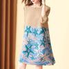 Women's High-end Temperament Summer Printing Crew Collar Dress Skirt Fashion Loose Plus Size Party Clothing Pleated Dresses