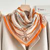 Chessboard Plaid 71CM Cotton and Linen Silk Scarf Small Square Scarf Women's Spring and Autumn Summer Thin Scarf Scarf Linen Headscarf Belt