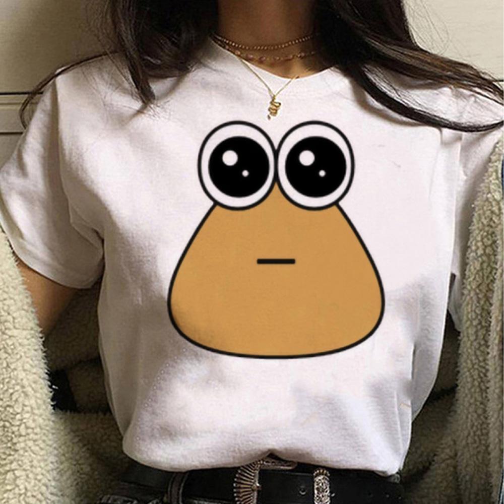 Pou Tee women streetwear manga harajuku tshirt girl comic anime clothes