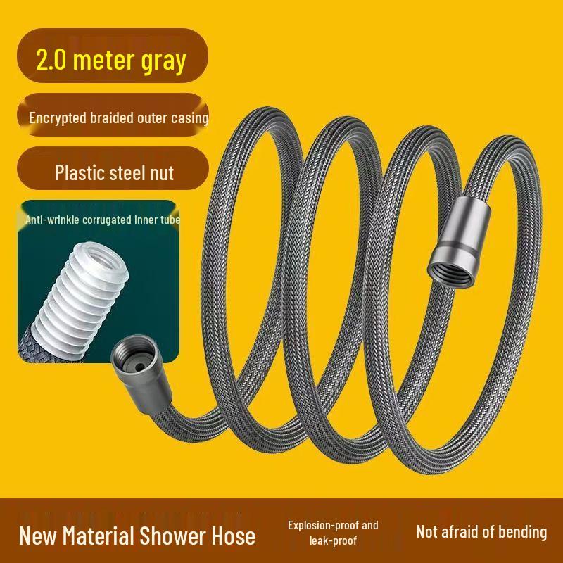 Nylon Braided Universal Shower Hose - Explosion-Proof, Hot & Cold Water Compatible