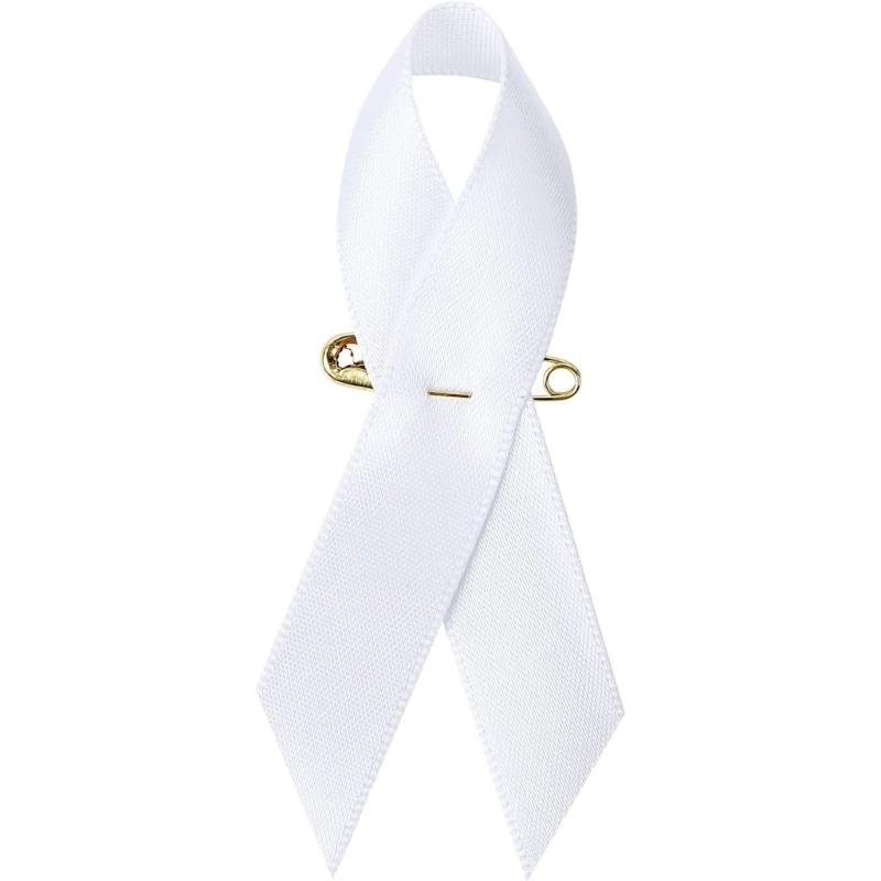 100pcs Awareness Enamel Lapel Pin Ribbon Brooch Breast Cancers Health Care Public Welfare Badges Jewelry Accessories