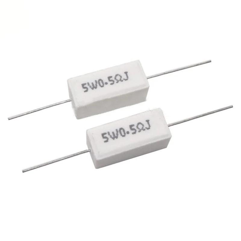 10pcs 5W 5% Cement Resistor Power Resistance 0.1 ~ 10K 0.1R 0.5R 1R 10R 100R 0.22 0.33 0.5 1 2 5 8 10 15 20 25 30 100 1K 10K ohm