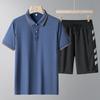 Men's Ice Silk Quick-Dry Polo & Shorts Set - Casual Summer Sportswear