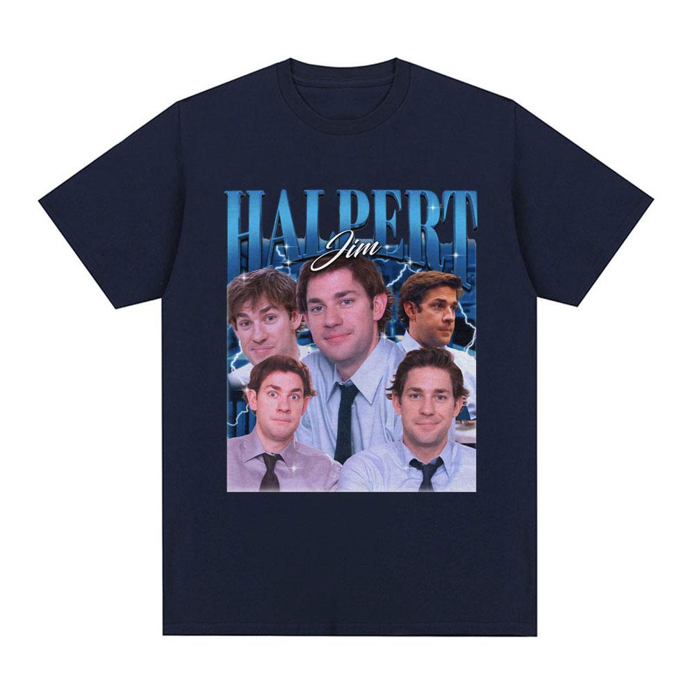 Tv Series Jim Halpert Dwight Schrute Homage The Office Tshirt Unisex Fashion Vintage Short Sleeve Oversized TShirts