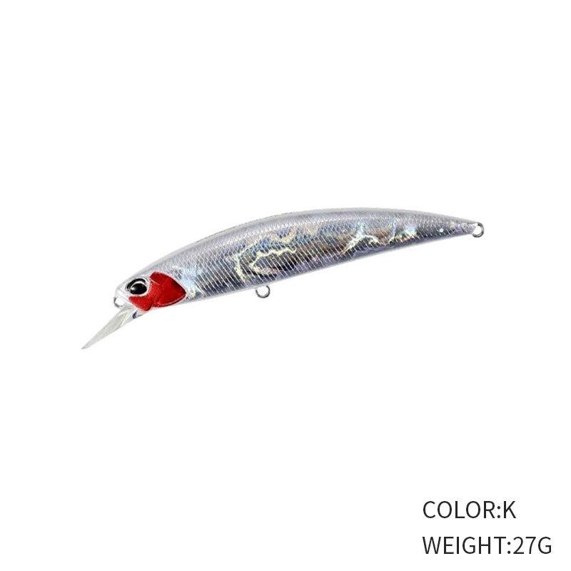 110MM 27G ABS Artificial Hard Bait Long Cast Slow Sinking Wobbler Midwater Jerkbait for Pike-7 Colors Freshwater Saltwater