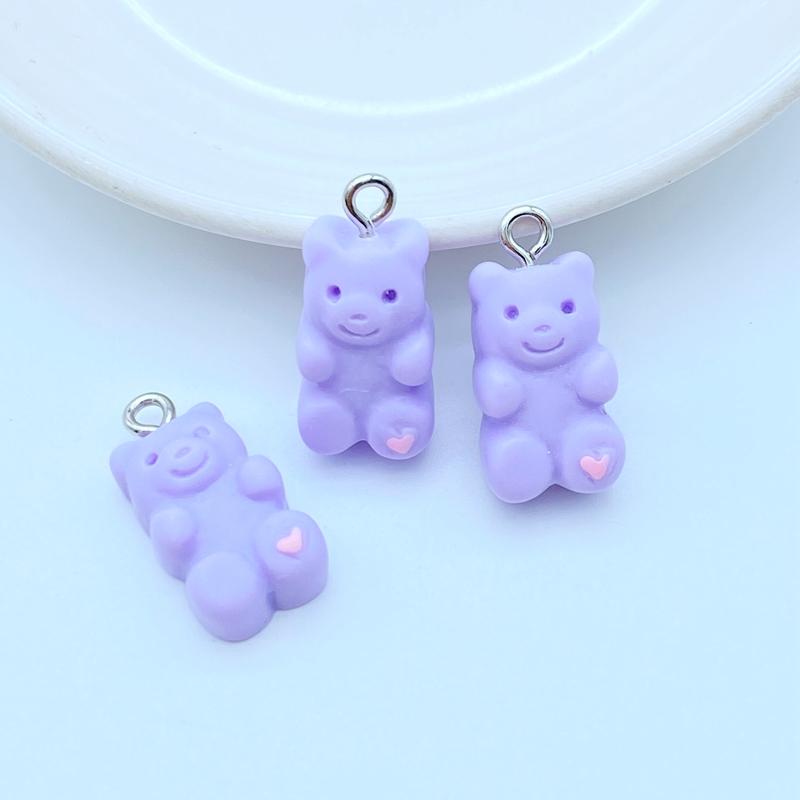 20Pcs New Cute Resin Cartoon Little Bear Series Flat Back Manicure Parts Embellishments For Hair Bows Accessories