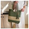 New Multi-color Grass Woven Bag, Women's Handmade Woven Bag, Large Capacity Tassel Tote Bag, Beach Vacation Bag, Women's Bag