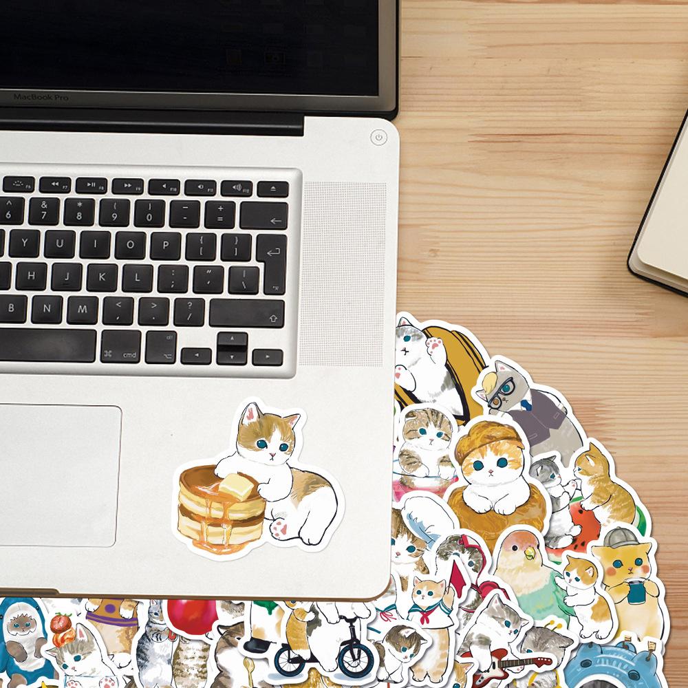 10/30/50pcs Funny Cute Cat Cartoon Stickers Kawaii Creative Graffiti Kitten Decals DIY Laptop Water Bottle Phone Sticker Decor
