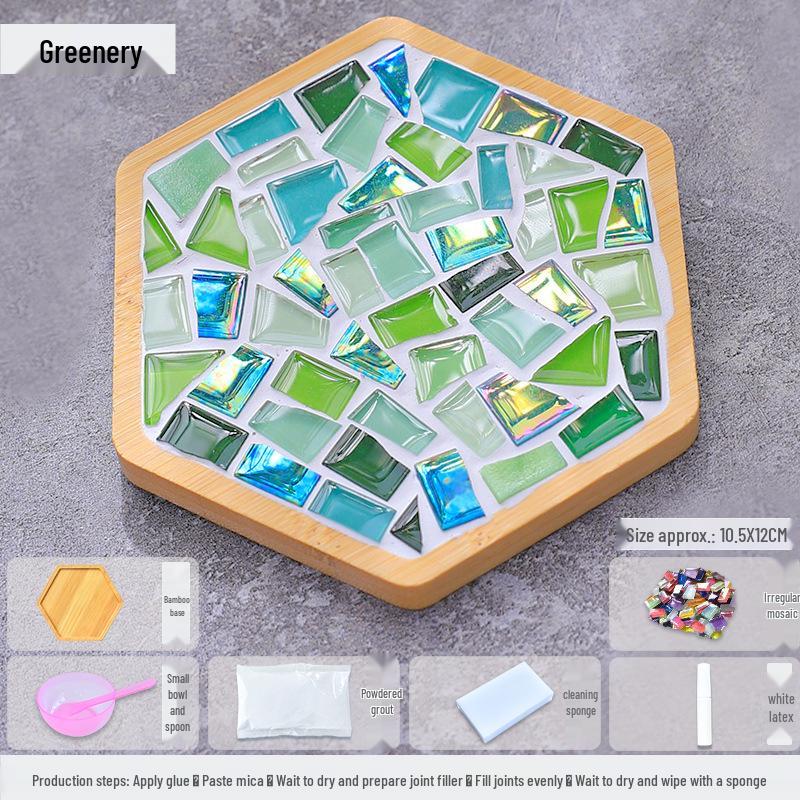 Mosaik Glimmer Bambu Underlägg & Grytunderlägg DIY-kit för Studenter & Barn