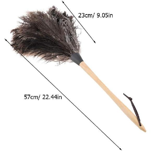 TOPINCN Duster with Wood Handle, Multi-Purpose, Eco-Friendly, Washable, Black