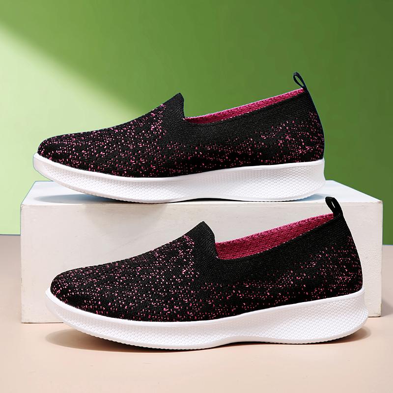 Fashion Women Mesh Lightweight Female Sneaker Shoes High Quality Women Sneakers Slip On Flats Loafers Plus Size 44 Walking Flat