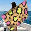 Neon Animal MixBeach Towel Ultra-fine Fiber Quick Drying Absorbent Beach Swimming Vacationvacation Essentials Gifts