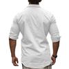 New Casual Solid-Colour Long-Sleeved Shirt Cotton Collared Button-Down Long-Sleeved Beach Shirt Top for Men