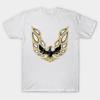 Men Black Print T-shirt Firebird No-Cut Transfer Paper Print Cotton Tshirt