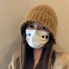 Korean Versatile Bucket Hat Winter  Keep Warm Earmuff Casual Knitted Hat For Women