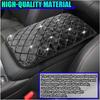 Bling Car Center Console Cover, Soft Comfortable Fluffy Car Armrest Cover, Crystal Rhinestone Seat Box Cushion Protector, Automotive Interior