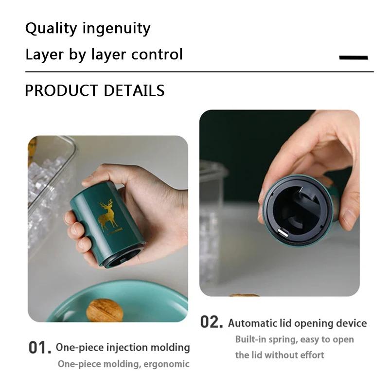 Stainless Steel Beer Bottle Opener Kitchen Creative Magnetic Automatic Press Lid Opener Tool Portable Bar Gadget Accessories