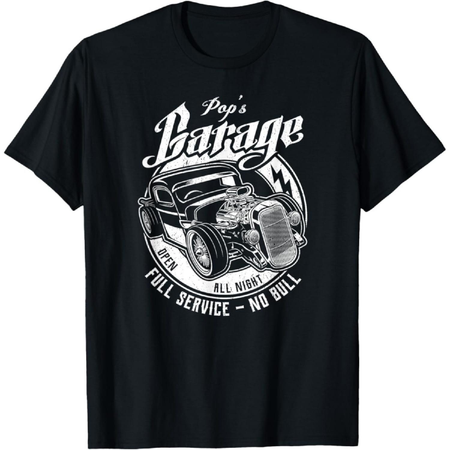 Pop s Garage-Vintage Classic Car Retro Car Mechanics T-Shirt S