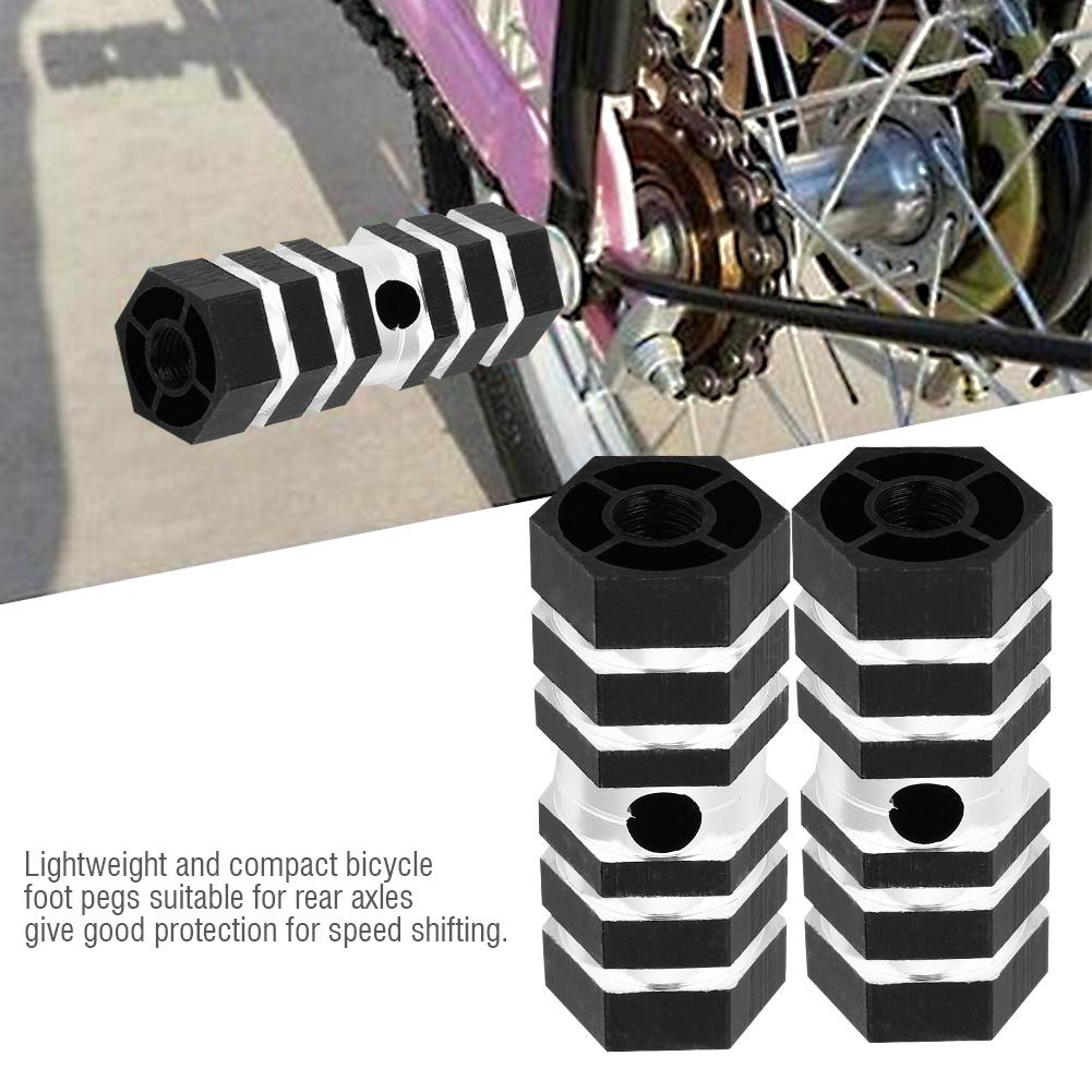 Rear Axle Peg Bike Bicycle Aluminum Alloy Pegs BMX Pegs (Black)