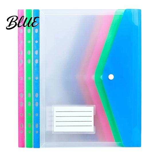 Department File Folder 3Pcs 11 Hole A4 with Snap Button Colorful Document Organizer
