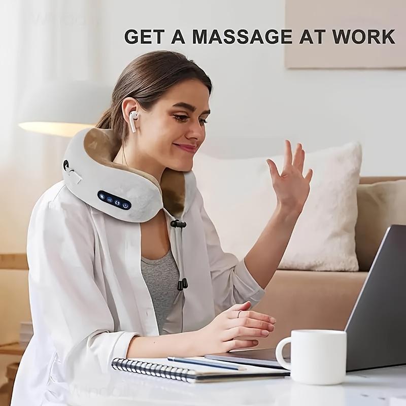 1Pc Neck Massager - Pillow USB Charging - Ideal for Travel, Office or Family Relaxation - Top Choice for Holiday Gifts