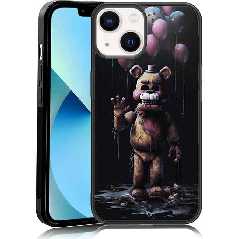 Black Cute FNAF Phone Case Fit for iPhone XR, TPU Shockproof Protective iPhone Case Horror Five Nights Video Game Phone Cover Gift for Boy Girl Men