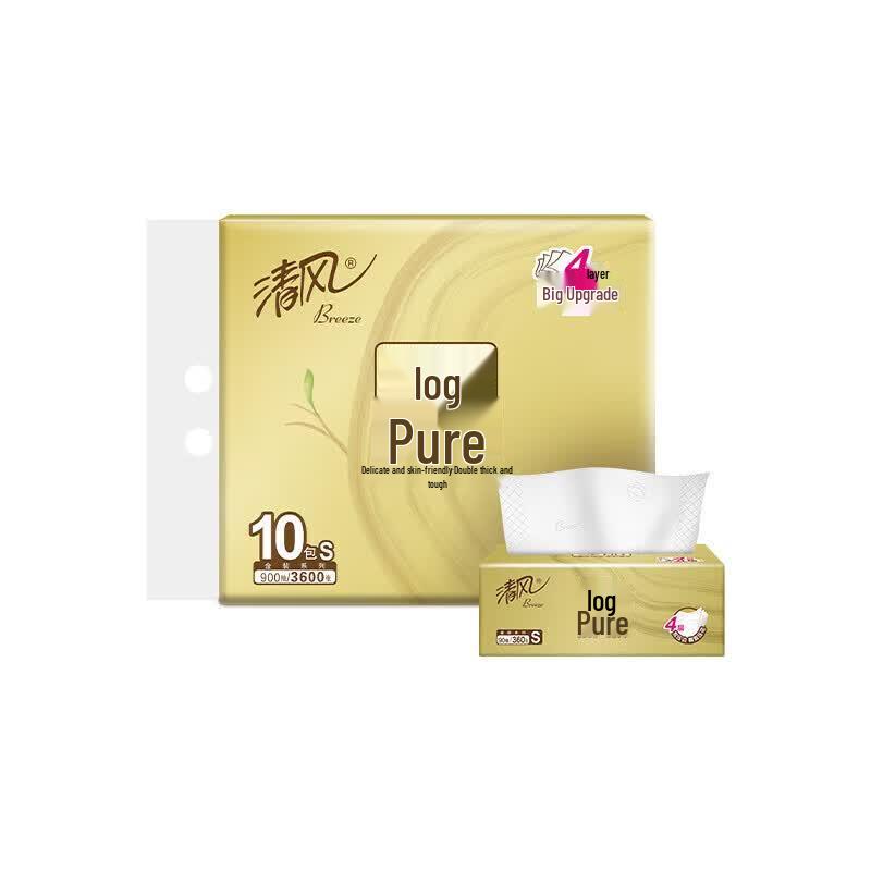 Qingfeng Original Wood Pure Gold 4-Ply Facial Tissues, 6-Pack