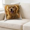 Golden Retriever Dog Print Pillow Cover Beige Pet Portrait Decorative Cushion For Living Room Bedroom Window Seat